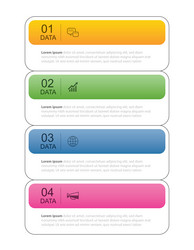 4 data infographics tab thin line index template vector image