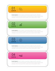 4 data infographics tab thin line index template vector