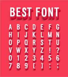 Flat font with long shadow effect Royalty Free Vector Image