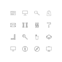 creative process and design simple linear icons vector image