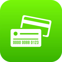 credit card icon green vector