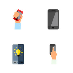 icon flat touchscreen set of interactive display vector image