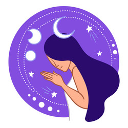 moon girl female character in galaxy outer space Vector Image