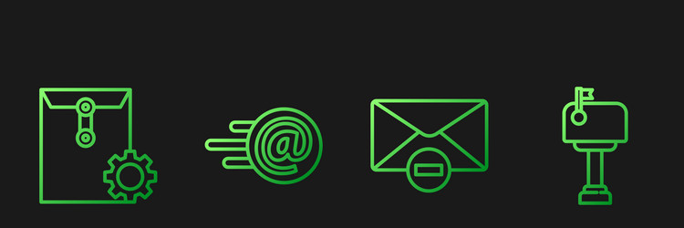 set line delete envelope setting mail vector image
