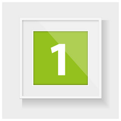 White Square Frame with Number One vector image