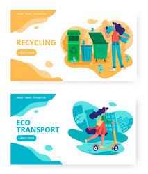 garbage sorting and plastic recycle concept vector image