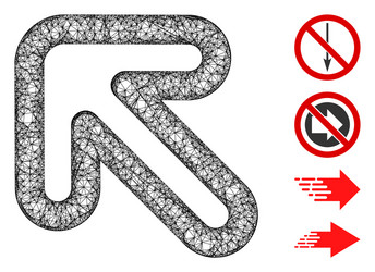 left-up arrow web mesh vector image