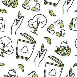 seamless pattern recycling separation of garbage vector image