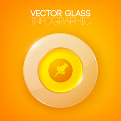 shiny orange background with circle button vector image