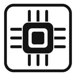 square microchip with contacts connecting vector image