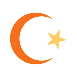 Star and crescent symbol icon vector