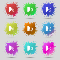talking flat modern web icon set colour button vector image