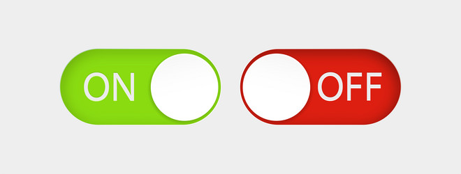 toggle switch buttons isolated on white background vector image