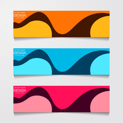 abstract design banner web template with three vector image