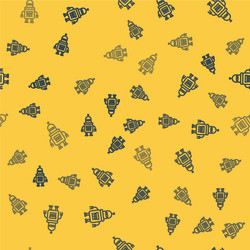 blue line robot icon isolated seamless pattern vector image