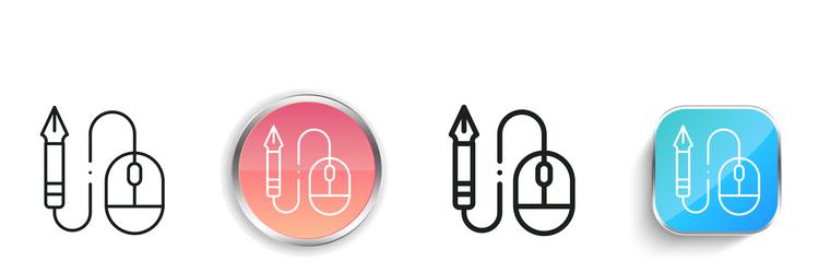 editing icon thin linear regular and button style vector image
