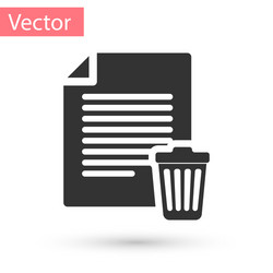 grey delete file document icon isolated on white vector image