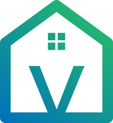 letter v architect home construction creative vector