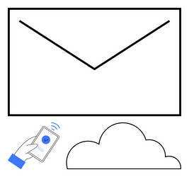 secure email delivery via cloud storage vector image