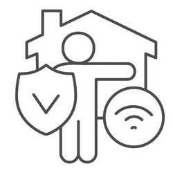 security guard and wireless connection at home vector image