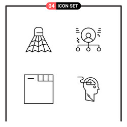 set 4 line style icons for web and mobile vector image