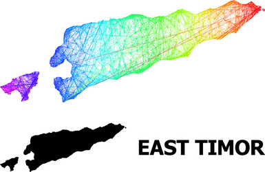 Hatched map east timor with rainbow colored vector