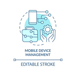 mobile device management turquoise concept icon vector