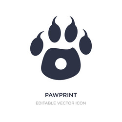 Pawprint icon on white background simple element vector