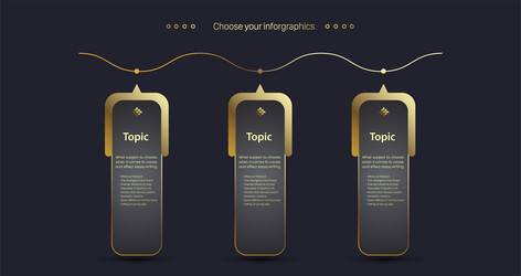 premium chart design in three options with modern vector image