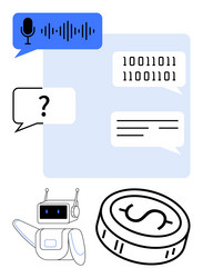 ai robot engaging in voice and text communication vector image