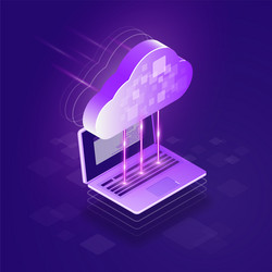 cloud computing 3d isometric concept the process vector