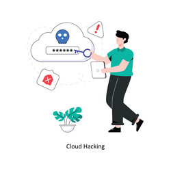 cloud hacking flat style design vector image