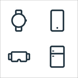 electronic and device line icons linear set vector image