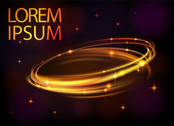 Glowing magic fire ring trace gold circle Vector Image