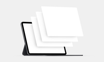 tablet computer mockup and blank wireframing pages vector image
