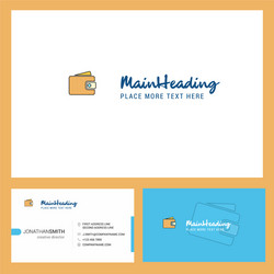 Wallet logo design with tagline front and back vector