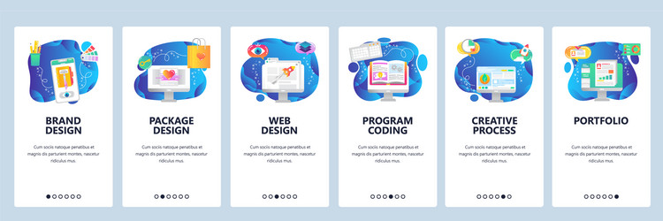 Website and mobile app onboarding screens vector