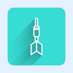 white line dart arrow icon isolated with long vector image