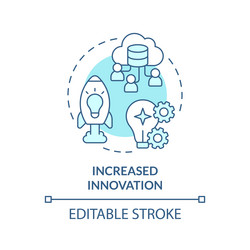 2d increased innovation concept linear icon vector