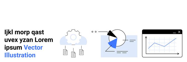 data visualization with charts cloud computing vector image