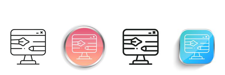edition icon thin linear regular and button style vector image