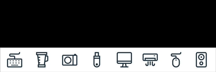 electronic and device line icons linear set vector image