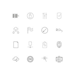 internet technologies linear thin icons set vector image
