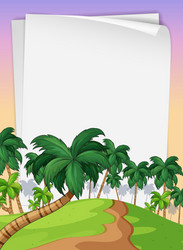 paper template with trees in background vector image