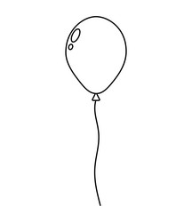 simple outline of a balloon floating vertically vector image