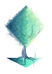 Abstract green tree vector