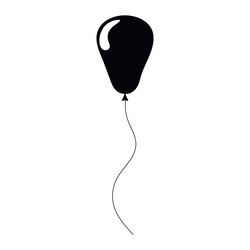 black balloon floating above with a thin string vector image