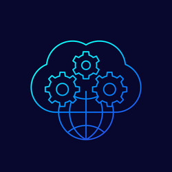 cloud and network linear icon vector image