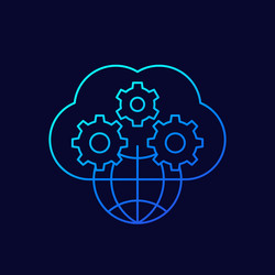 Cloud and network linear icon vector