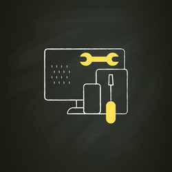 coding toolkit chalk icon vector image